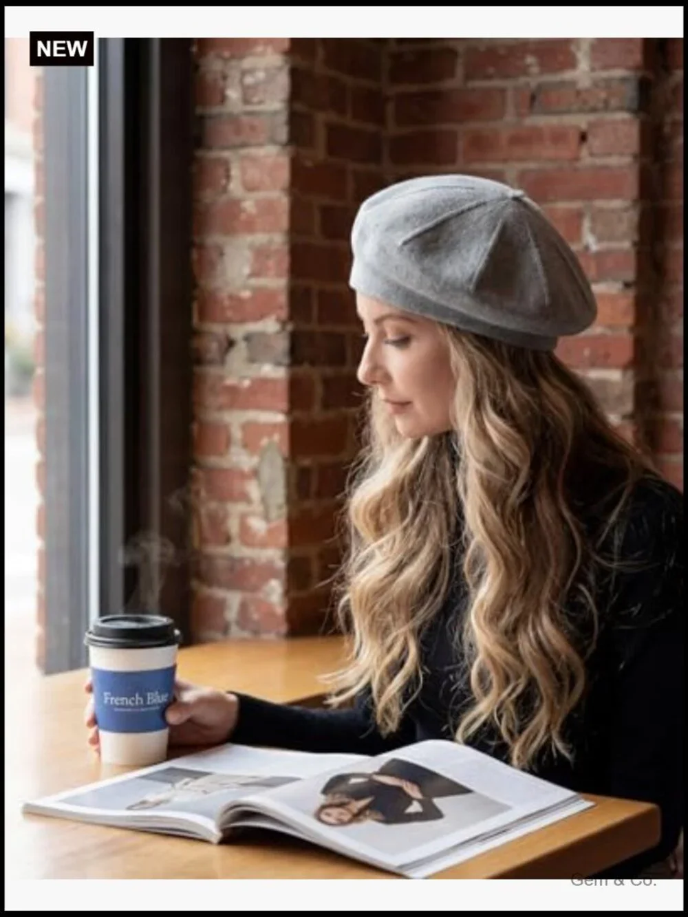 Double Layer Cashmere Blend Beret Hat, Knitted Beanie for Women